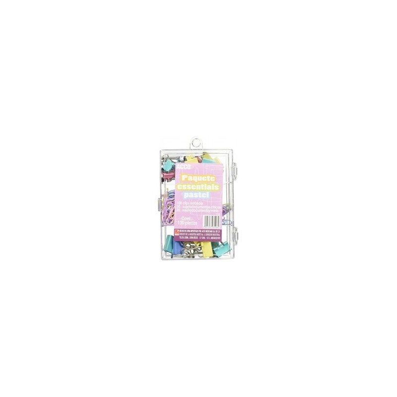 Clips Acco Essentials Pastel Surtido 1/130 pzas 203988