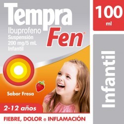Tempra Fen 200 Mg /5 Ml  Suspensión Infantil Sabor Fresa 100 Ml  1/1 871555