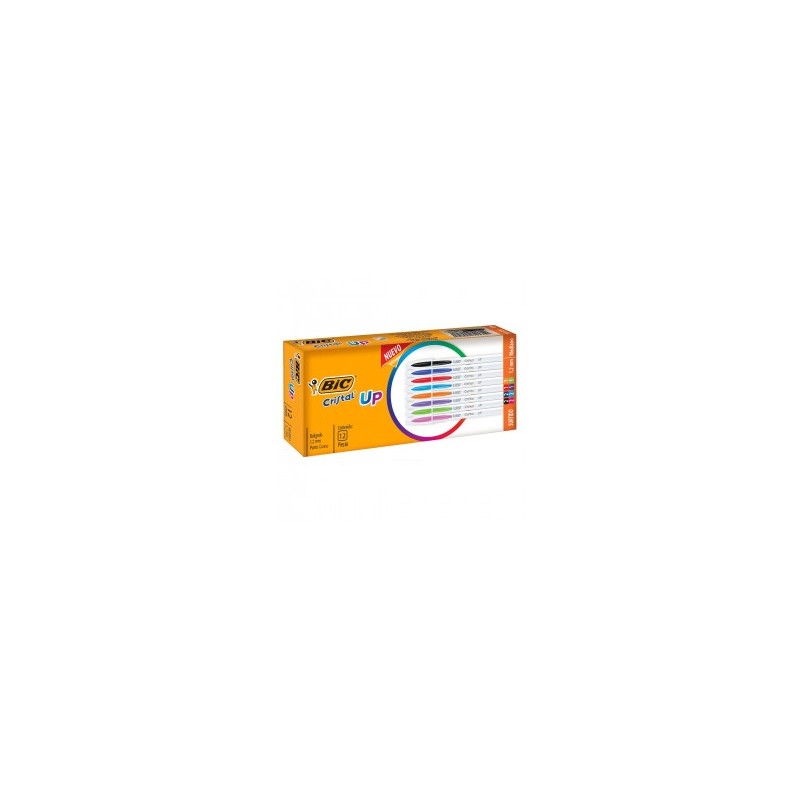 Plumas Bic Cristal Up Punto Grueso Tinta Colores Surtidos 1/12 Piezas 259294