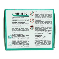 Analgésico Aspirina Acido Acetilsalicílico 500 Mg 1/100 849615