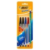 Plumas Bic Cristal Dura Más Punto Mediano Tinta Negra Roja Azul 1/4 Piezas + Lápiz gratis 73191