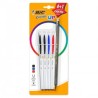 Plumas Bic Cristal Up Tinta Negra Roja Azul 1/4 Piezas + Lápiz Gratis 73815
