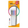 Plumas Bic Cristal Up Tinta Negra Roja Azul 1/4 Piezas + Lápiz Gratis 73815