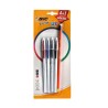 Plumas Bic Cristal Up Tinta Negra Roja Azul 1/4 Piezas + Lápiz Gratis 73815