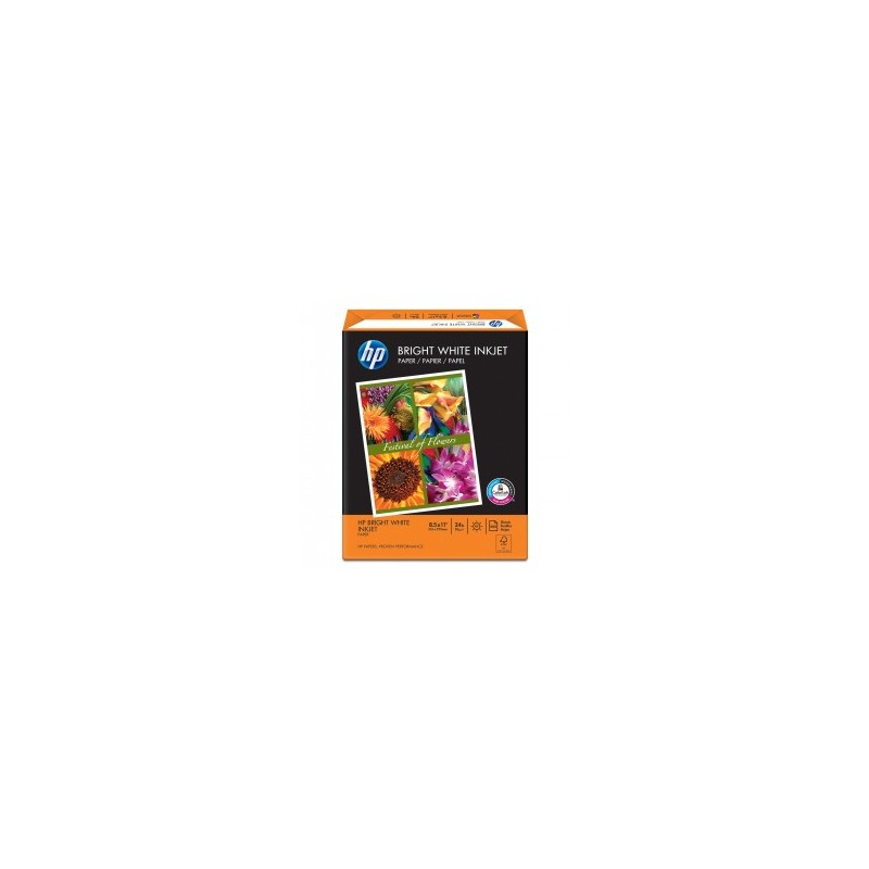 Paquete de Papel Bond HP Bright White Inkjet HPB1124 Carta Blanco 90 gr 1/500 Hojas 83450