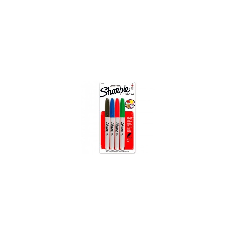 Marcador Permanente Sharpie Fine Colores 1/4 Piezas 40068