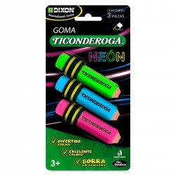 Goma de Borrar Dixon Ticonderoga Neón Colores 1/3 Piezas 91482