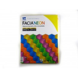 Hojas de Color Facia Neon 250 Hojas Carta 5 Colores Neón 75 gr 1/250 43126