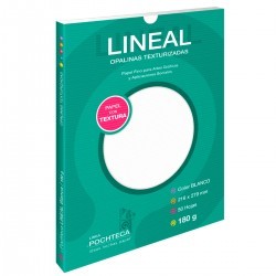 Papel texturizado Opalina Pochteca Lineal Carta Blanco 180 gr 1/50 hojas 46972