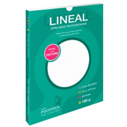 Papel texturizado Opalina Pochteca Lineal Carta Blanco 180 gr 1/50 hojas 46972