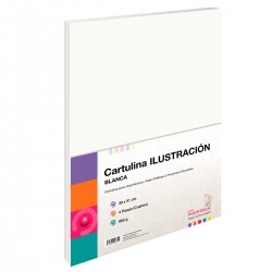 Cartulina Ilustración Pochteca 52724 Cuartos Blanco 950 gr. 1/4 piezas 63580