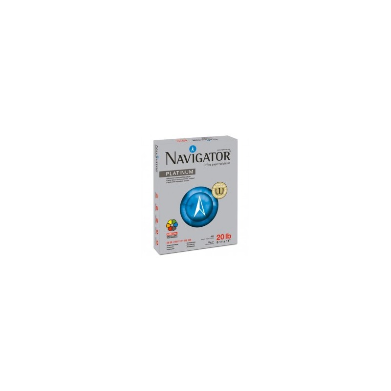 Paquete de Papel Bond Navigator Platinum Carta Blanco 75 gr 1/500 Hojas 46086