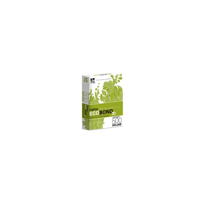 Paquete de Papel Reciclado Ecobond Carta 75 gr 1/500 Hojas 58954