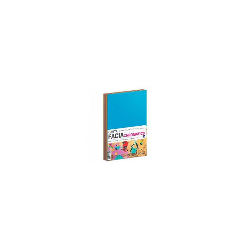 Hojas de Colores Facia Chromatics Carta 250 Hojas Surtido 10 Colores 75 gr 43128