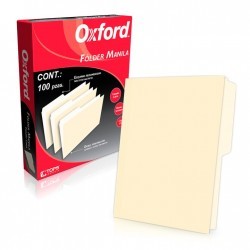 Folder Manila Tamaño Carta Oxford 100 Piezas 1/100 26534