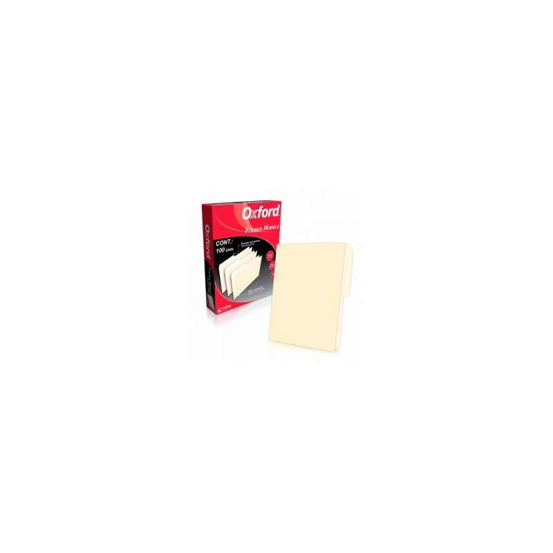 Folder Manila Tamaño Carta Oxford 100 Piezas 1/100 26534