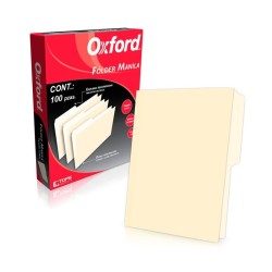 Folder Manila Tamaño Carta Oxford 100 Piezas 1/100 26534