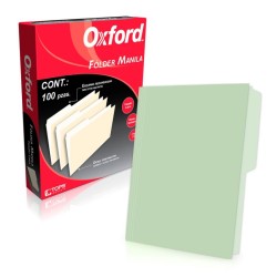 Folder Verde Tamaño Carta Oxford 100 Piezas 1/100 26536