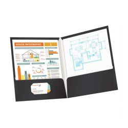 Folder Laminado Negro Carta Showfolio Oxford 5 Piezas 1/5 61435
