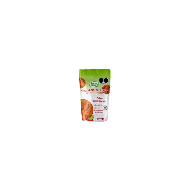 TOSTADITAS DE ARROZ CON CHILE NUTRIWELL 740 G 1/1 558402