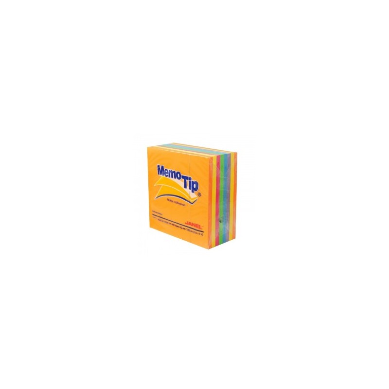NOTAS ADHESIVAS MEMOTIP NEON 3 X 3  JANEL 04165