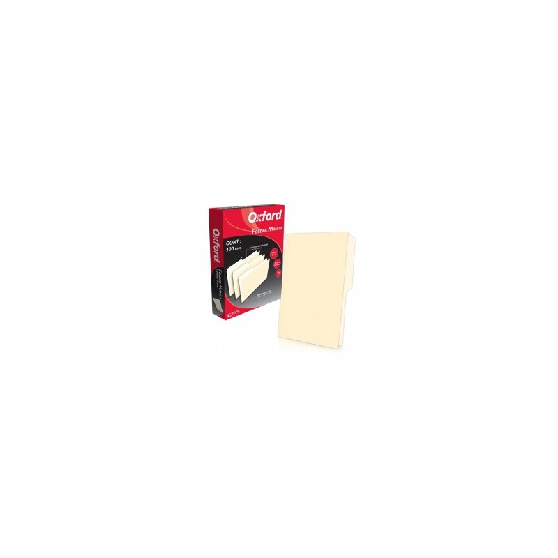 Folder Manila Tamaño Oficio Oxford 100 Piezas 1/100 26535