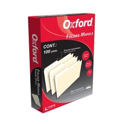 Folder Manila Tamaño Oficio Oxford 100 Piezas 1/100 26535