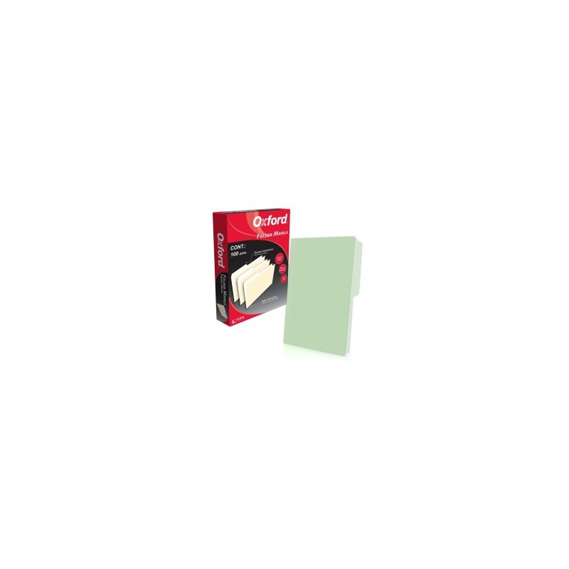 Folder Verde Tamaño Oficio Oxford 100 Piezas 1/100 30080