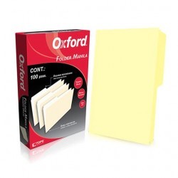 Folder Canario Tamaño Oficio Oxford 100 Piezas 1/100 30082