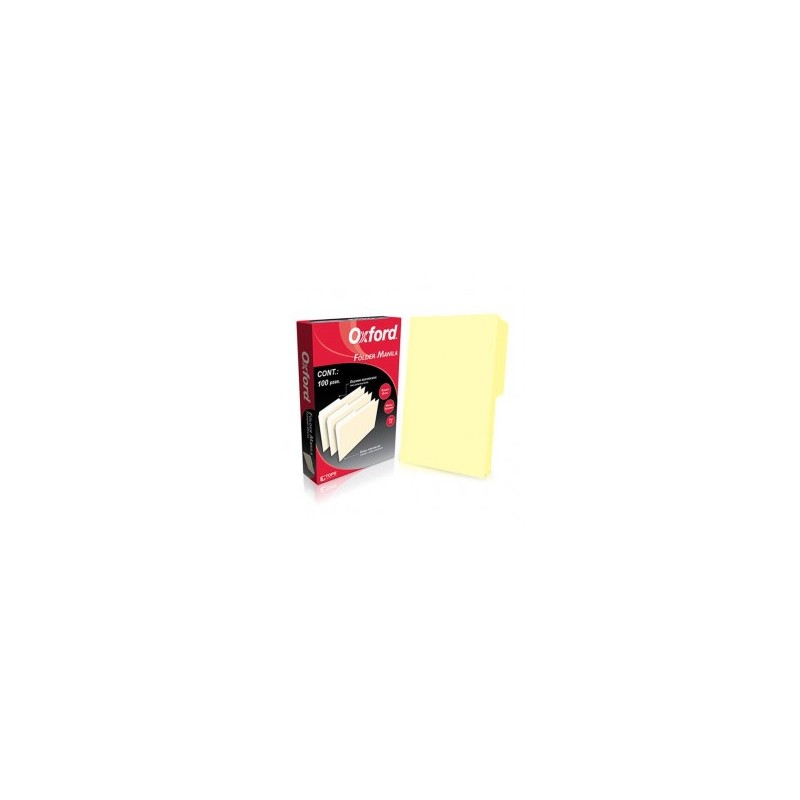Folder Canario Tamaño Oficio Oxford 100 Piezas 1/100 30082