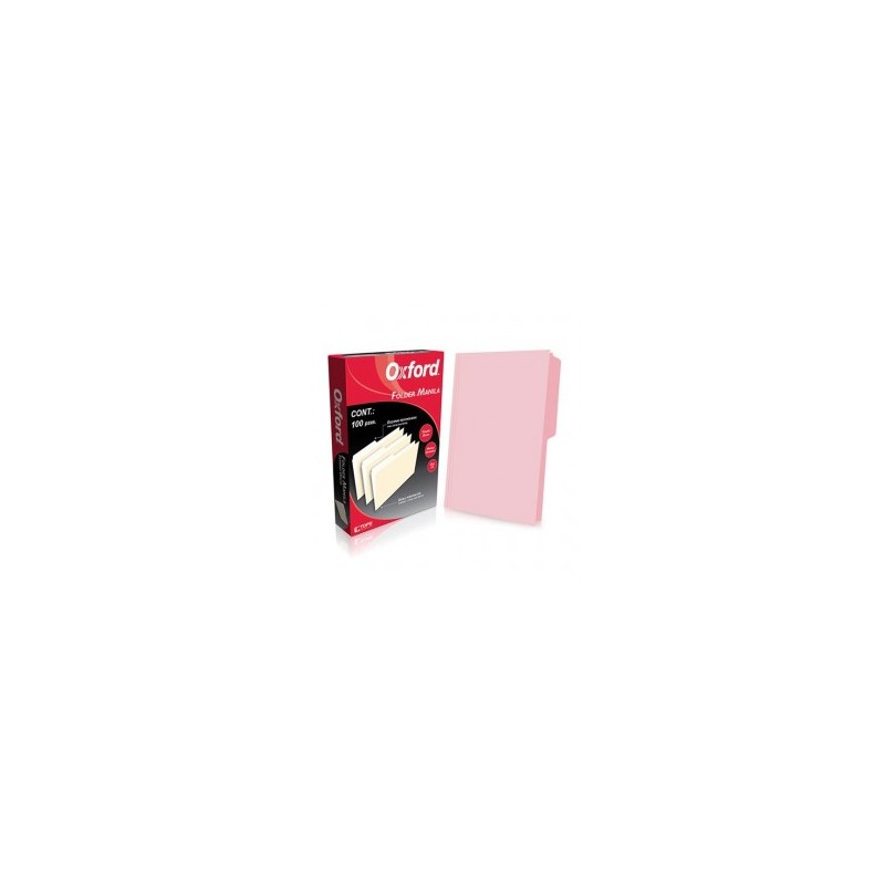 Folder Rosa Tamaño Oficio Oxford 100 Piezas 1/100 06780