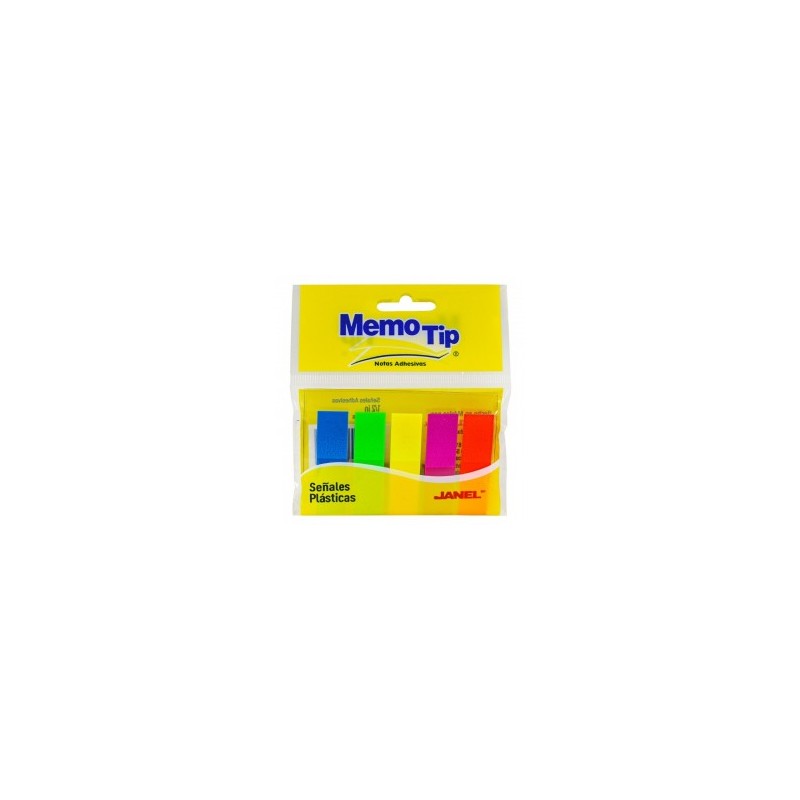 BANDERITAS ADHESIVAS MEMOTIP NEON 15 x 50 MM  JANEL 03997