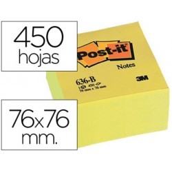NOTAS ADHESIVAS POST IT AMARILLAS 76 MM X 76 mm  3M 27125