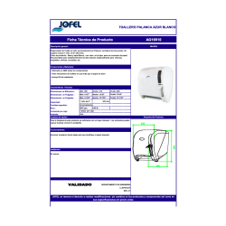 DISPENSADOR DE TOALLA DE PAPEL POR PALANCA AZUR BLANCO JOFEL  1/1 AG16510
