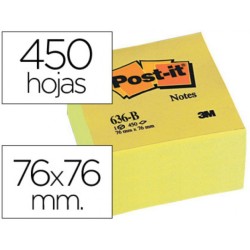 NOTAS ADHESIVAS POST IT AMARILLAS 76 MM X 76 mm  3M 27125
