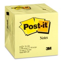 NOTAS ADHESIVAS POST IT AMARILLAS 76 MM X 76 mm  3M 27125